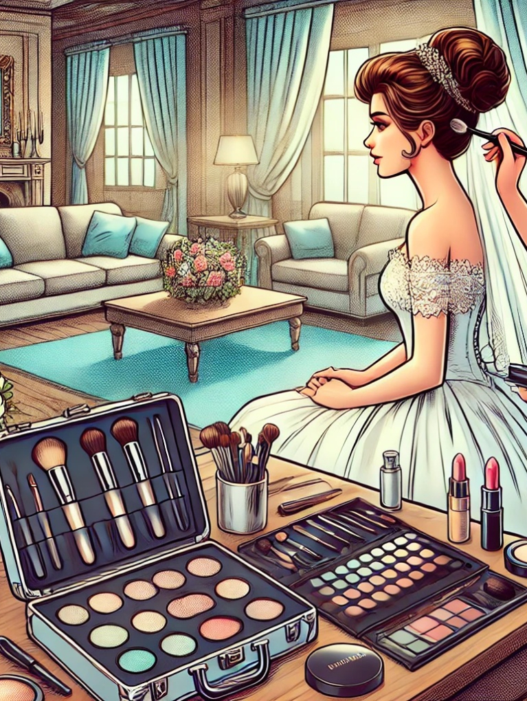 Escena de un maquillaje de boda para el post sobre el precio de un maquillaje de novia