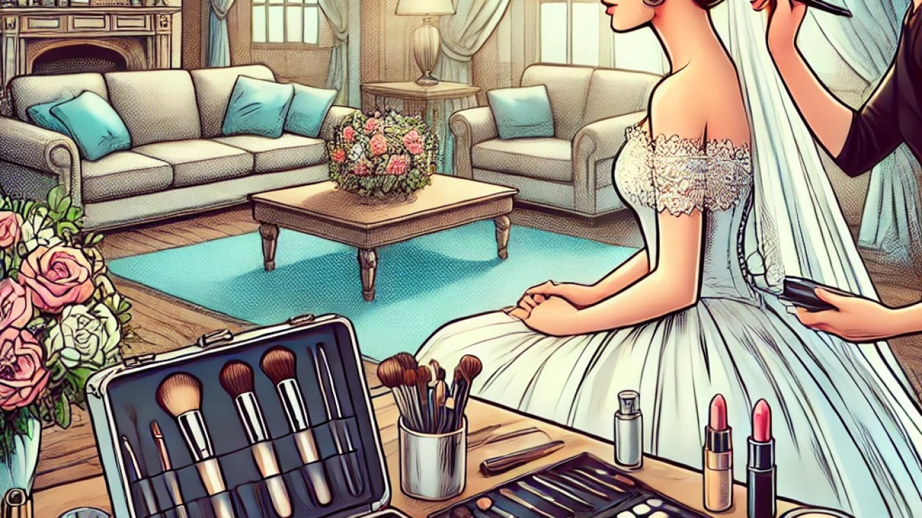 Escena de un maquillaje de boda para el post sobre el precio de un maquillaje de novia